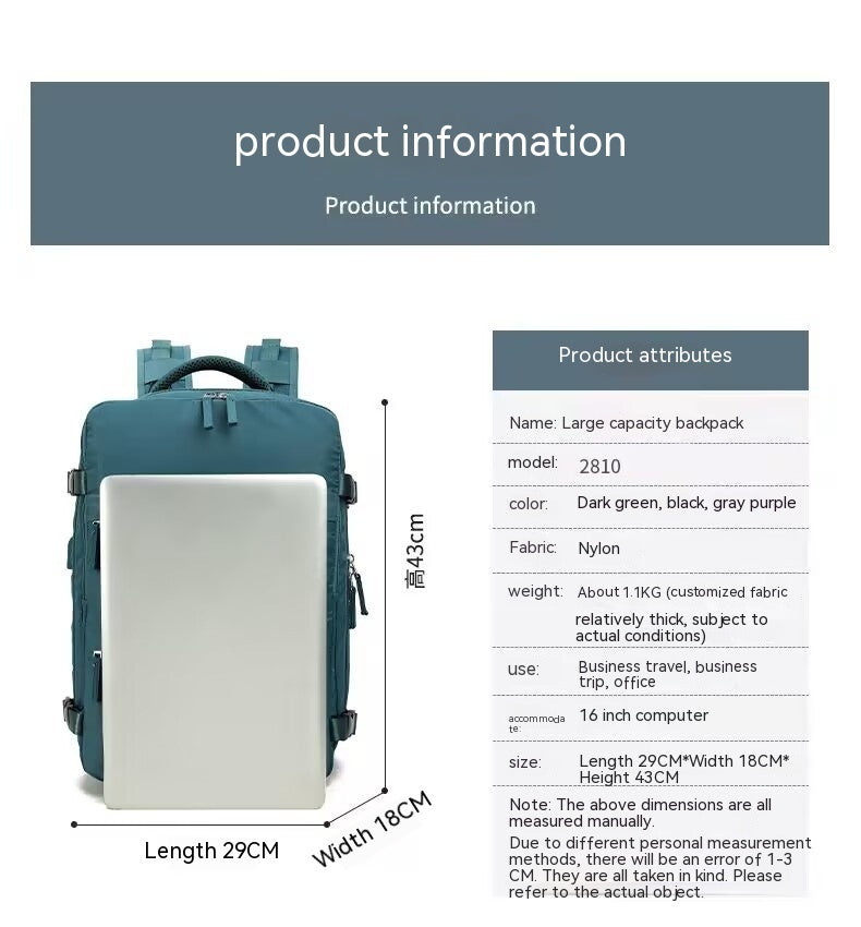 Große Kapazität Nylon Reise wasserdicht Outdoor Trocken Nass Trennung Rucksack leichte Multifunktionstasche