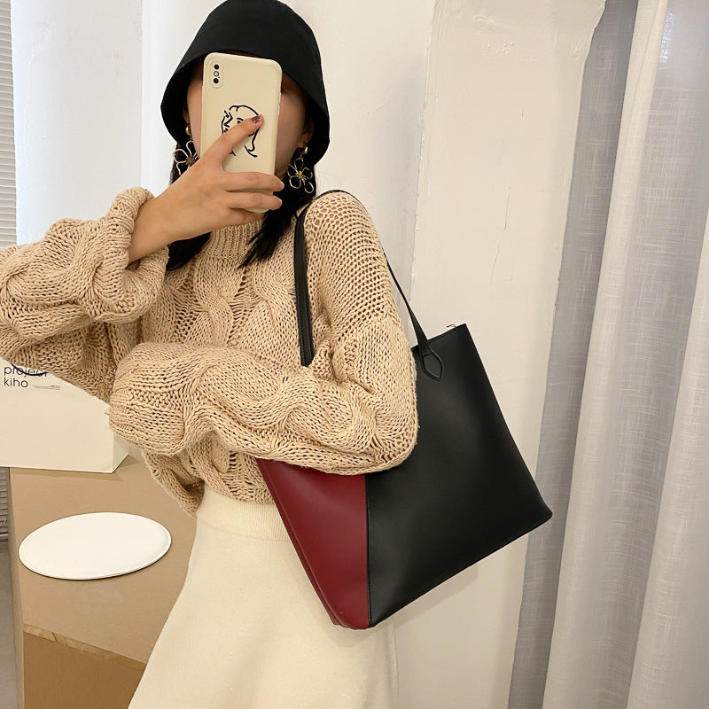 Große Taschen für Damen, Herbstflut, neue Handtaschen im westlichen Stil, wilde Mode, große Kapazität, Umhängetasche, Tragetasche für Damen