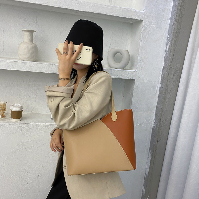 Große Taschen für Damen, Herbstflut, neue Handtaschen im westlichen Stil, wilde Mode, große Kapazität, Umhängetasche, Tragetasche für Damen