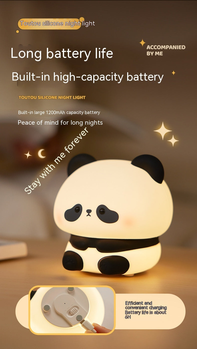 Panda Kopf Silikon Sieben Farben Nachtlicht Kreativ