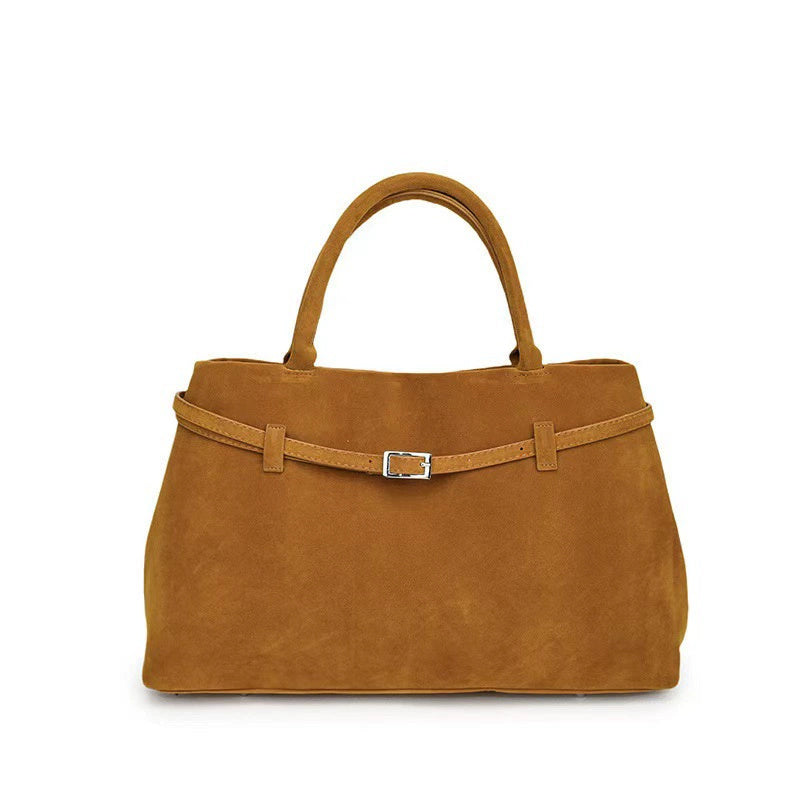 2025 heißer Verkauf Dekorative Design Solide Wildleder Handtasche Große Kapazität Für Frauen Tragbare Schulter Tasche