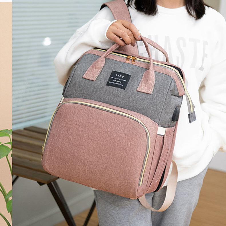 Neu Mama Baby Krippe Rucksack Große Kapazität Heraus Milch Isolierte Tasche Damen