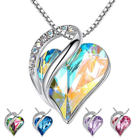 Heart-shaped geometric necklace jewelry women's clavicle chain made of silver