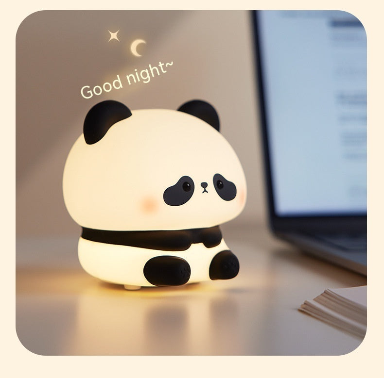 Panda Kopf Silikon Sieben Farben Nachtlicht Kreativ