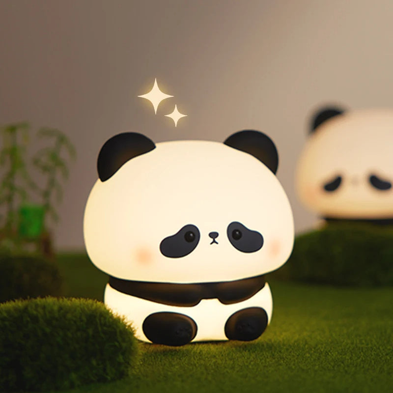 Panda Kopf Silikon Sieben Farben Nachtlicht Kreativ