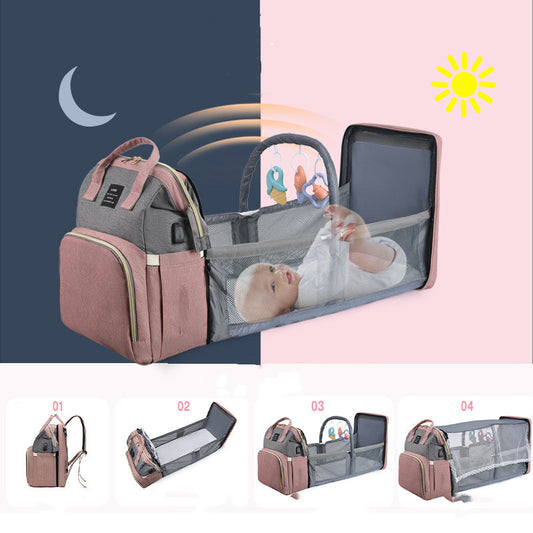 Neu Mama Baby Krippe Rucksack Große Kapazität Heraus Milch Isolierte Tasche Damen